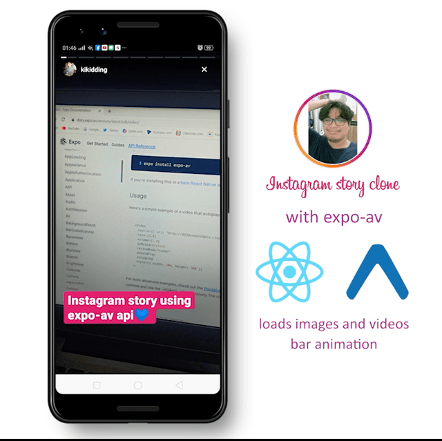 Instagram Stories Clone with React native + Expo
